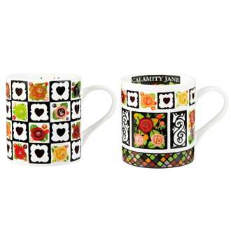 方塊玫瑰骨瓷馬克杯(Julie Dodsworth 設計款)