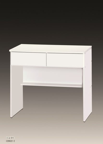 【石川家居】OU-746-8 白色2.7尺二抽桌 (不含其他商品) 需搭配車趟
