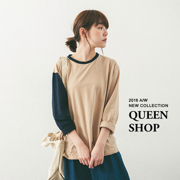 Ｑｕｅｅｎ Ｓｈｏｐ【01035949】配色袖圓領棉T 兩色售 ＊現貨+預購＊