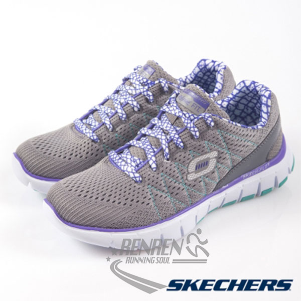 SKECHERS 女運動鞋 SKECH FLEX (灰紫) 記憶型泡棉鞋墊 輕量衝擊
