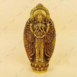 【佛像-銅-千手觀音】佛教用品 藏傳佛教 藏佛 藏傳密宗銅佛像千手觀音-7501002