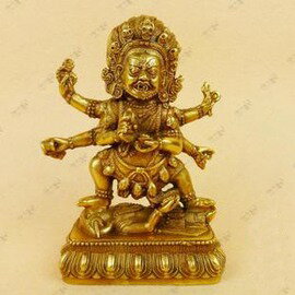 【佛像-銅-大黑天財神】佛教用品 藏傳佛教 藏佛 藏傳密宗銅佛像大黑天財神-7501002