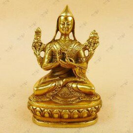 【佛像-銅-小宗喀巴】佛教用品 藏傳佛教 藏佛 藏傳密宗銅佛像 宗喀巴小藏佛-7501002