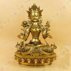 【佛像-銅-白度母】佛教用品 藏傳佛教 藏佛 藏傳密宗銅佛像白度母-7501002