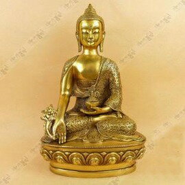 【佛像-銅-藥師如來】佛教用品 藏傳佛教 藏佛 藏傳密宗銅佛像藥師琉璃光如來-7501002