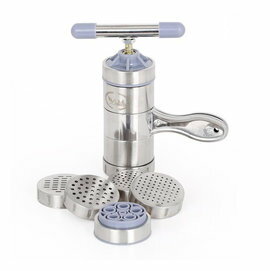 【下單完成付款5天內發貨,急要慎拍】不銹鋼手動家用壓麵機手搖創意小型麵條機壓麵器(超值組合一套配5個模板頭)