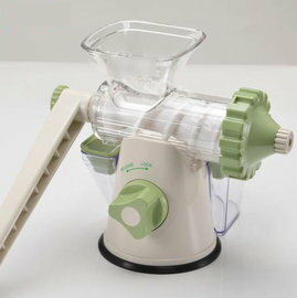 【榨汁機-手動-塑膠+不銹鋼-GP-27】水果小麥草蔬菜手動榨汁機 低速原汁機(23*13.5*20cm,手柄長22,底吸盤徑11,進料口9cm)-8001004