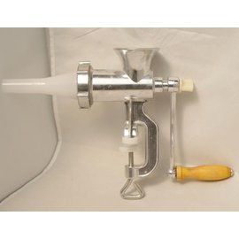 【絞肉機-手動-鋁合金-5號(台夾式)】家用絞肉機 手搖灌香腸機 灌腸工具 送長漏斗(14.5*20,進料口徑7*7,出肉板孔徑4.5cm)-8001015