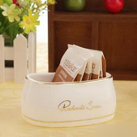 【糖罐-陶瓷-9.5*6.5*4.5cm-2個/組】金邊奶罐 奶缸 糖罐 奶盅 糖包缸 奶包缸,三款可選,量大從優-7501008