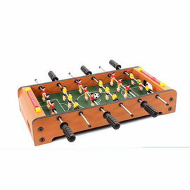 【桌上足球-6杆木紋-纖維板+ABS-50*25*9cm-1套/組】6杆4杆桌上足球 小型家用桌上足球遊戲兒童玩具禮物-56017