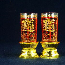 【佛燭-水晶紅運燭-2號-高11cm-2支/套-5套/組】佛具果凍紅蠟燭 玻璃杯防風環保水晶紅運燭 招財進寶-7501025