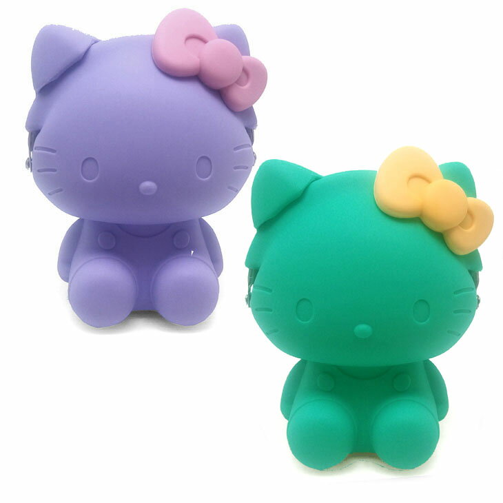 【多點創意日本】日本Hello Kitty坐姿矽製零錢包，紫色、綠色兩色