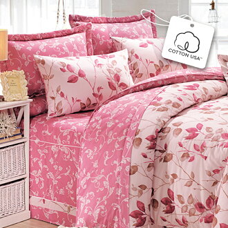 【鴻宇HONGYEW】美國棉/台灣製/100%精梳棉/蜜拉貝兒_粉/雙人七件式床罩組