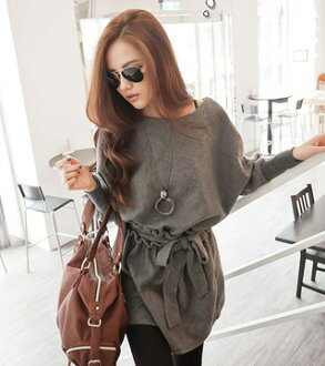 秋季時尚裙綁帶式韓味련옷裙(灰色)十天預購+現貨