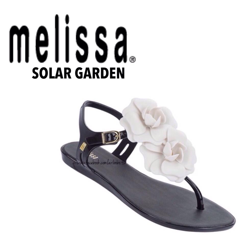 【Melissa】巴西果凍香香鞋-山茶花涼鞋-黑底白花