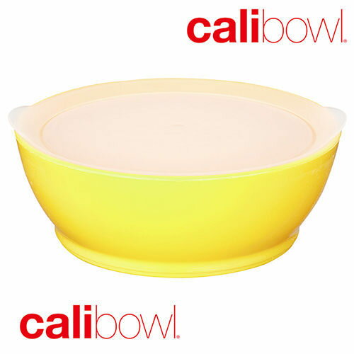 美國 Calibowl 專利防漏幼兒學習碗 12oz (單入附蓋無吸盤款) -黃色