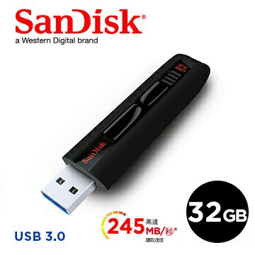 【 儲存家3C 】SanDisk Extreme USB 3.0 32GB 高速隨身碟CZ80(公司貨) 245MB/s