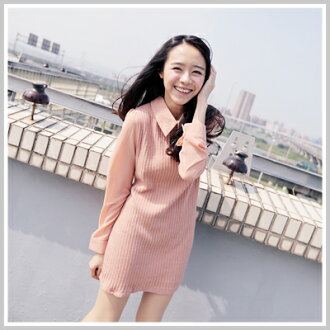 ☆雙兒網☆Naughty Trick 【d2005】日貨外流款氣質雪紡拼接毛線洋裝