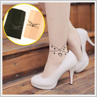 雙兒網 【AP752】Vivi日雜款氣質愛心腳鍊刺青感透膚絲襪