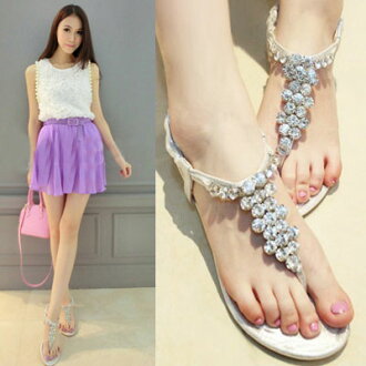 ★春鞋現貨專區★☆雙兒網☆【S004】超熱賣華麗水鑽夾腳涼鞋