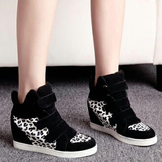 流行豹紋夜光內增高包鞋【S519】☆雙兒網☆