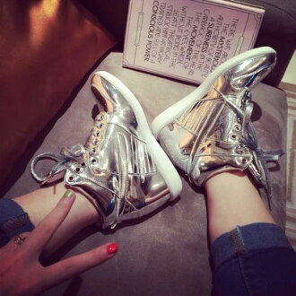 內增高時尚金屬綁帶休閒鞋運動鞋【S648】☆雙兒網☆