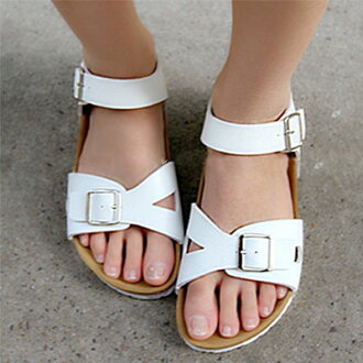 涼鞋 韓版休閒ulzzang金屬扣軟木風涼鞋【S897】☆雙兒網☆