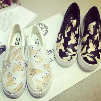 懶人鞋 韓版手繪感圖案休閒鞋樂福鞋【S900】☆雙兒網☆