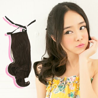 ☆雙兒網☆與大波浪捲馬尾假髮100%可以燙【A7956A】耐熱纖維-馬尾式長捲髮