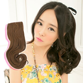 ☆雙兒網☆與大波浪捲馬尾假髮100%可以燙【A7956A】耐熱纖維-馬尾式長捲髮