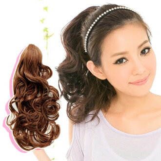 ☆雙兒網☆新耐熱材質可用離子夾【A7956DX】耐熱纖維-鯊魚夾馬尾-彈性波浪捲