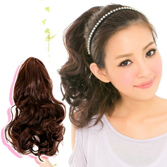 ☆雙兒網☆新耐熱材質可用離子夾【A7956DX】耐熱纖維-鯊魚夾馬尾-彈性波浪捲