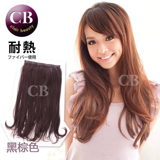 ☆雙兒網☆特價!一片即可髮量多接髮片【AMF020】耐熱纖維-梨花頭超長微灣微捲接髮片