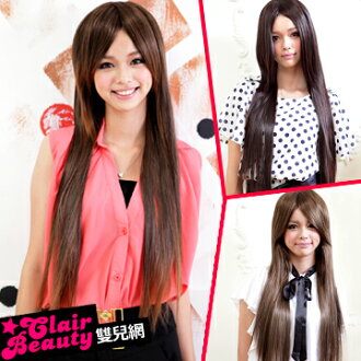 雙兒網與日本同步流行擬真係假髮(現+預)【MC203】電眼美女斜劉海有氣質長直髮