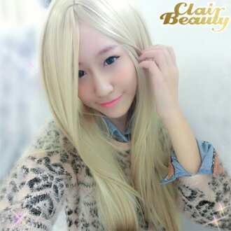 米金混色中分長直髮【MC084】高仿真超自然整頂假髮☆雙兒網☆