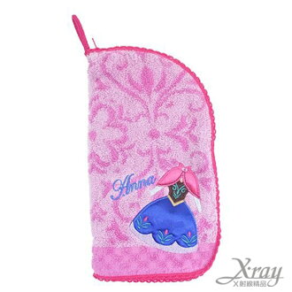 X射線【C005400】冰雪奇緣毛巾材質收納袋(ANNA),浴巾/毛巾/盥洗小物/迪士尼