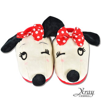 X射線【C290038】史努比貝兒絨毛室內拖鞋,柔軟絨毛拖鞋/動物拖鞋/交換禮物/冬季必備