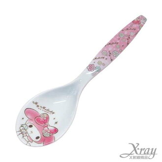 X射線【C412050】美樂蒂美奈皿湯匙,餐具組/環保/開學/便當/兒童