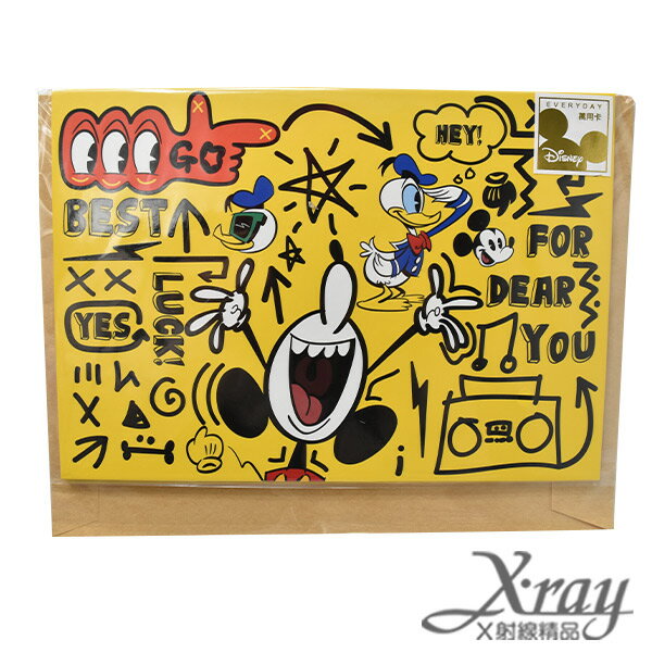 X射線【C104532】迪士尼精緻萬用卡片-ROCK N ROLL，送禮/米奇/米妮/唐老鴨