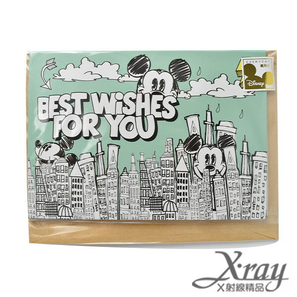 X射線【C104563】迪士尼精緻萬用卡片-Best Wishes，送禮/米奇/米妮