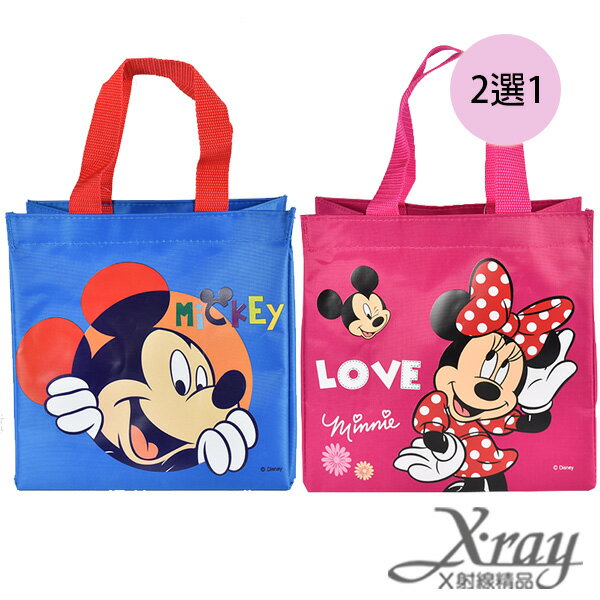 X射線【C848834】米奇尼龍布提袋-粉紅.藍(2選1)，書袋/購物袋/便當袋/手提袋/開學必備