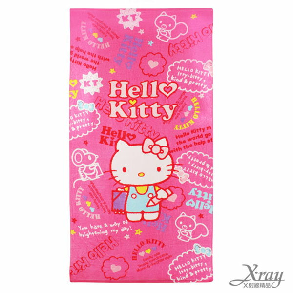 X射線【C252150】Hello Kitty 毛巾-寫生，洗澡巾/紗布巾/毛巾/開學必備/攜帶方便