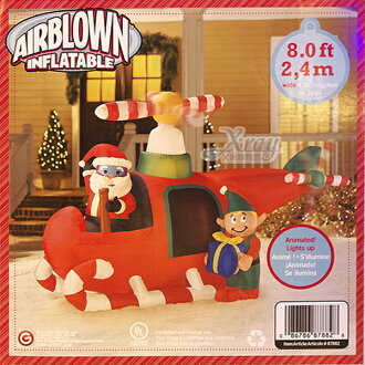 X射線【X878828】8尺老公公.阿福開飛機充氣,聖誕/聖誕佈置/充氣擺飾好收納/好使用