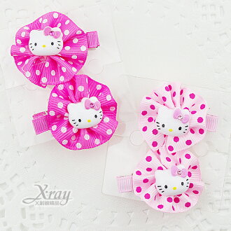 X射線【B207811】Hello Kitty小臉髮夾-粉.桃.點點.2款隨機出貨不挑款(2個199),兒童髮飾/凱蒂貓/卡通