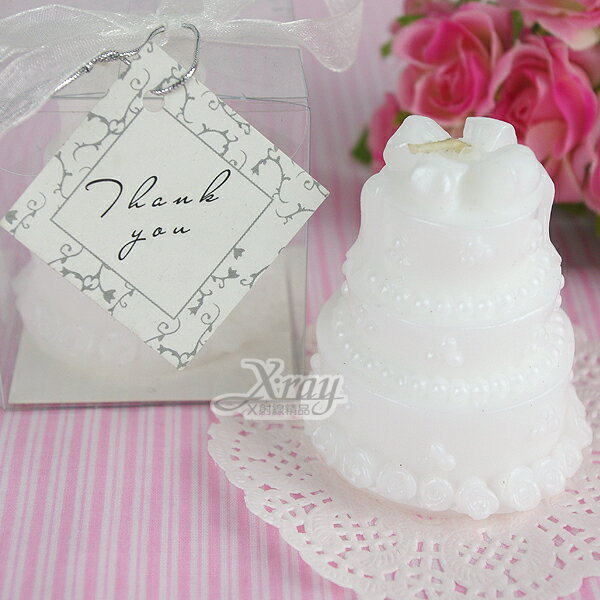 X 射線【Y150005】造型蠟燭婚禮小物系列-(小3層蛋糕)含絲帶