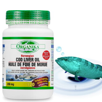 鱈魚肝油膠囊120顆-加拿大Organika(優格康)