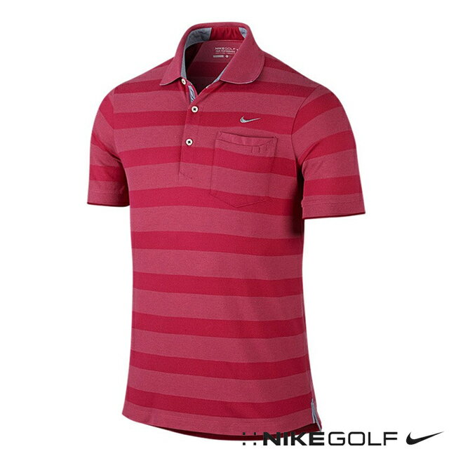 Nike 休閒排汗橫紋短袖POLO衫-紅