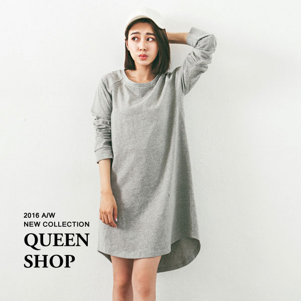 Ｑｕｅｅｎ Ｓｈｏｐ【01083016】前短後長弧襬洋裝 三色售＊現貨+預購＊