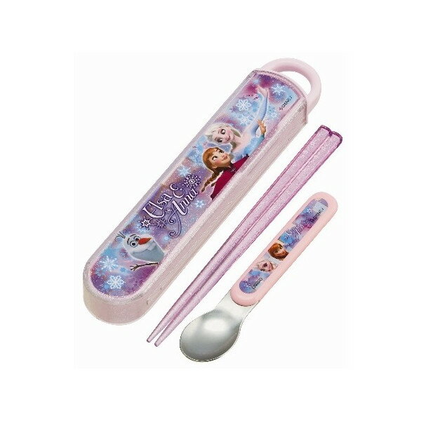 迪士尼冰雪奇綠餐具組 / 筷子 / 湯匙 - ELSA & ANNA 兒童餐具