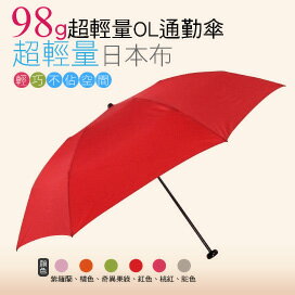 98G超輕量通勤傘(紅色) / 抗UV /MIT洋傘/ 防曬傘 /雨傘 / 折傘 / 戶外用品
